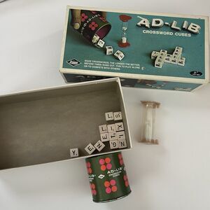 E.S. Lowe Boardgame Ad-Lib Crossword Cubes (1975 Ed) In Box 100% COMPLETE!!